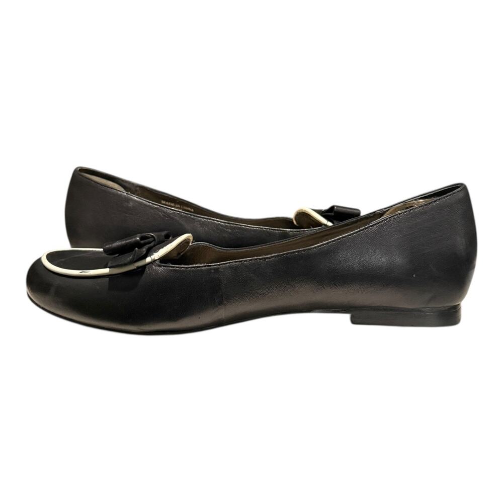 Kate Spade Women’s Bow Flats Loafers Black White Size 8.5 M Almond Toe - Picture 7 of 9